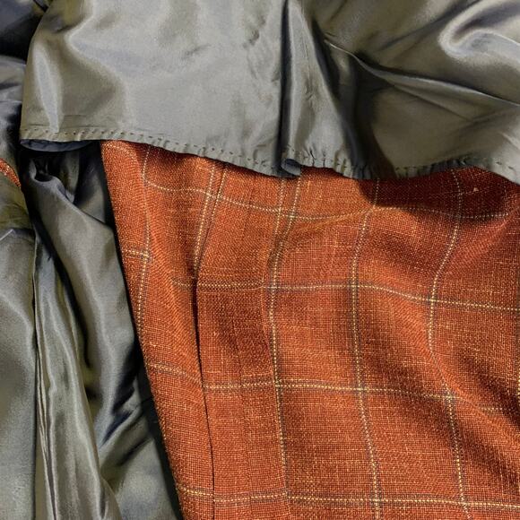 SARTORIO Size 44 Regular Burgundy Windowpane Wool Linen Silk Sport Coat - Picture 8 of 10